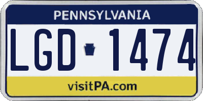 PA license plate LGD1474