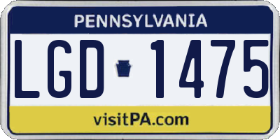 PA license plate LGD1475