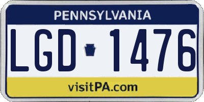 PA license plate LGD1476