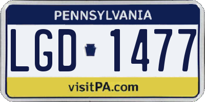 PA license plate LGD1477