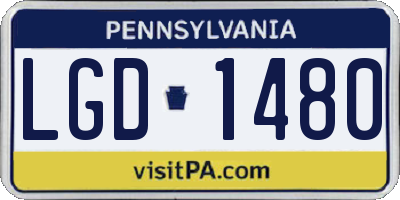 PA license plate LGD1480