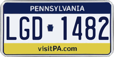 PA license plate LGD1482
