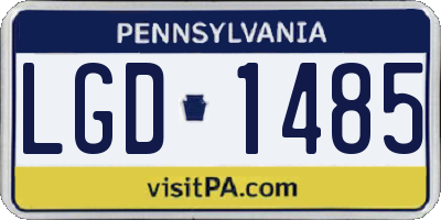 PA license plate LGD1485