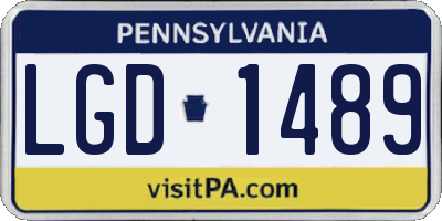 PA license plate LGD1489