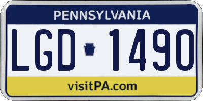 PA license plate LGD1490