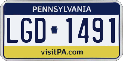 PA license plate LGD1491