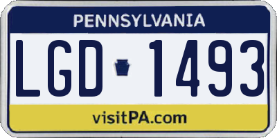 PA license plate LGD1493