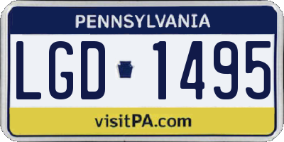 PA license plate LGD1495