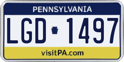 PA license plate LGD1497