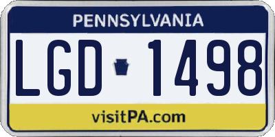 PA license plate LGD1498