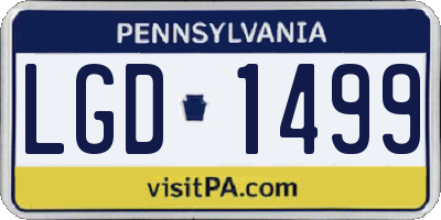 PA license plate LGD1499