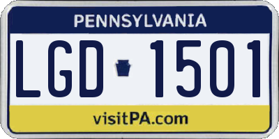 PA license plate LGD1501