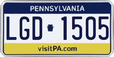 PA license plate LGD1505