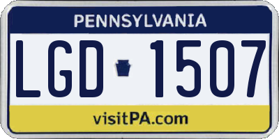PA license plate LGD1507