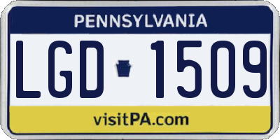PA license plate LGD1509