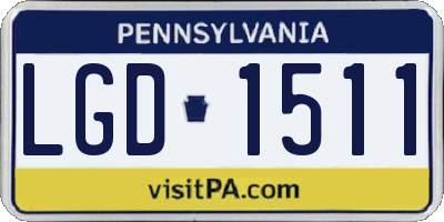 PA license plate LGD1511