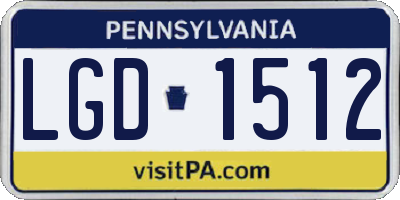 PA license plate LGD1512
