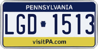 PA license plate LGD1513