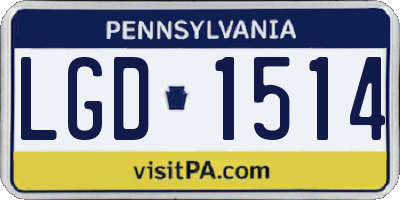 PA license plate LGD1514