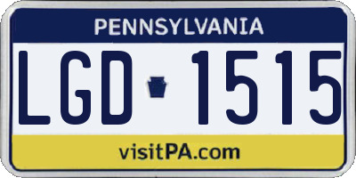 PA license plate LGD1515