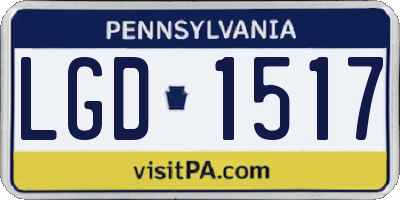 PA license plate LGD1517