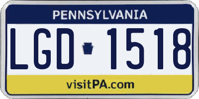 PA license plate LGD1518