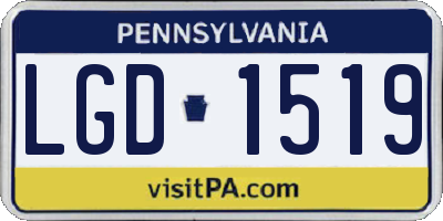 PA license plate LGD1519