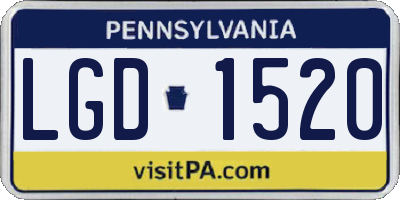 PA license plate LGD1520