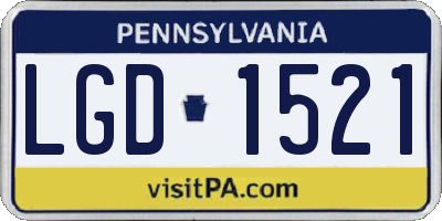 PA license plate LGD1521