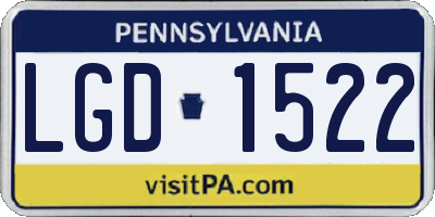 PA license plate LGD1522