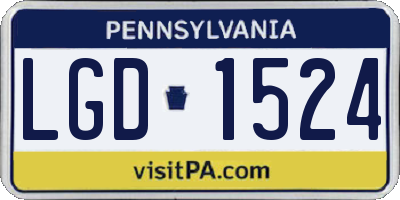 PA license plate LGD1524