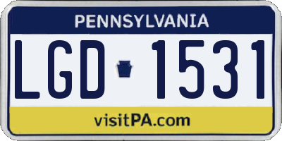PA license plate LGD1531