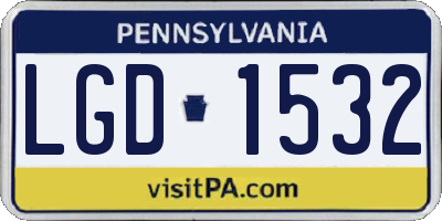 PA license plate LGD1532