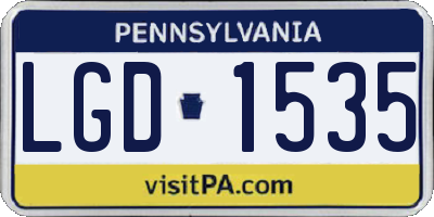PA license plate LGD1535