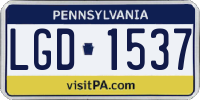 PA license plate LGD1537