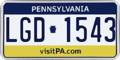 PA license plate LGD1543