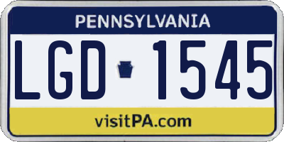 PA license plate LGD1545