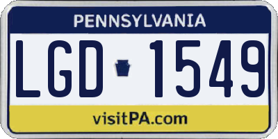 PA license plate LGD1549