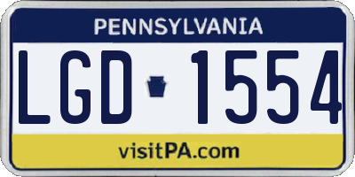 PA license plate LGD1554