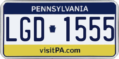 PA license plate LGD1555