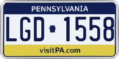 PA license plate LGD1558