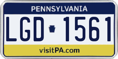 PA license plate LGD1561