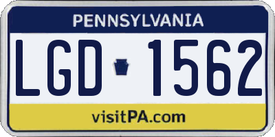 PA license plate LGD1562