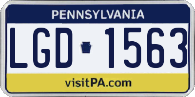 PA license plate LGD1563