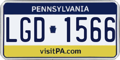 PA license plate LGD1566