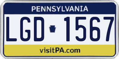 PA license plate LGD1567
