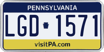PA license plate LGD1571