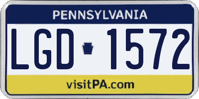 PA license plate LGD1572
