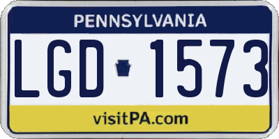 PA license plate LGD1573