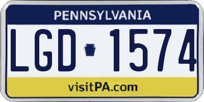 PA license plate LGD1574
